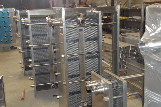 Intercambiador de calor instantáneo de 1000L/H para placas de leche para productos lácteos con rango de temperatura de trabajo de 0 a 350 oC