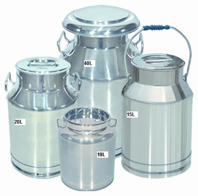 Alimentos sanitarios 8 kg de capacidad lata de leche de acero inoxidable con espejo pulido exterior