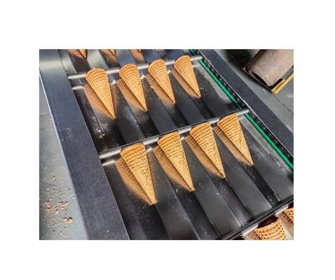Línea de producción de cono de obleas personalizada Máquina de fabricación de cono de helado pulido espejo