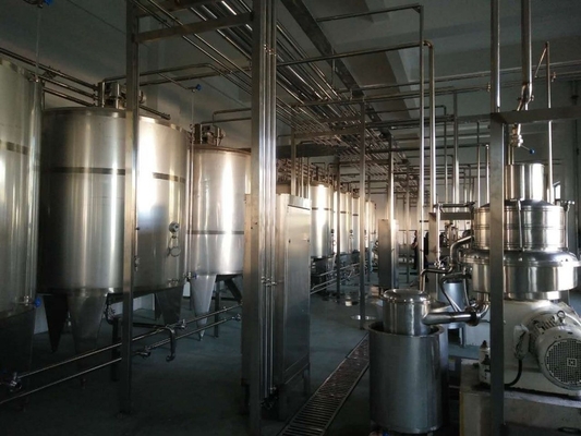 Línea de producción de leche pasteurizada UHT para alimentos y bebidas de 18000 kg con paquete aséptico 2000L/H
