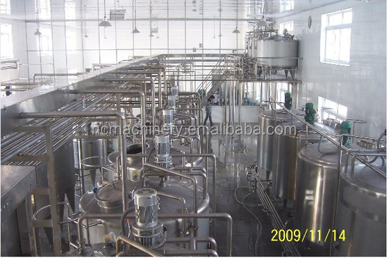 Espejo pulido 2000 KG planta de procesamiento de leche pura totalmente automática con proyecto llave en mano