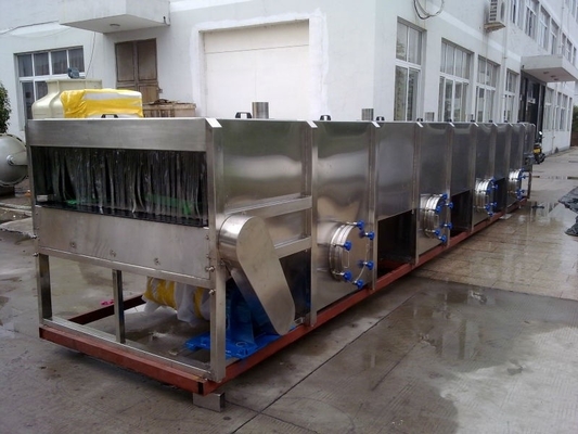 Depende de la capacidad de la máquina Industrial frutas de mermelada Jar de enfriamiento del túnel máquina de pasteurización