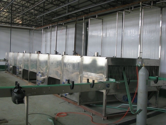 Depende de la capacidad de la máquina Industrial frutas de mermelada Jar de enfriamiento del túnel máquina de pasteurización