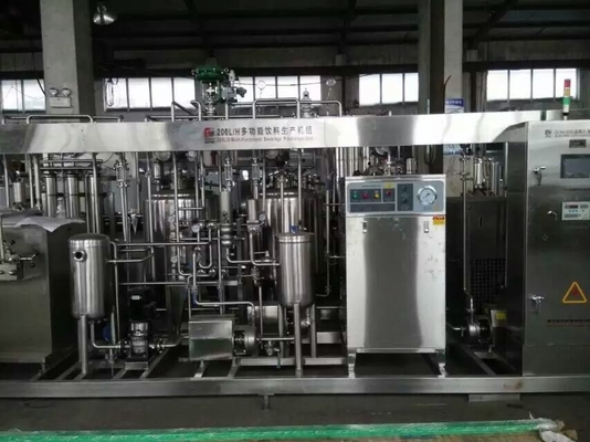 Línea de procesamiento de leche aromatizada a pequeña escala de 200L/h con alta tensión y diseño compacto