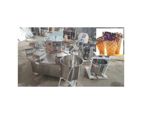 Máquina avanzada para hacer cono de azúcar laminado para helado de galletas de gofres Capacidad 280 KG