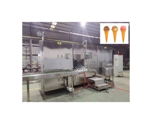 Máquina de horneado de cono de obleas de 150 kg/h con tensión y rendimiento personalizados
