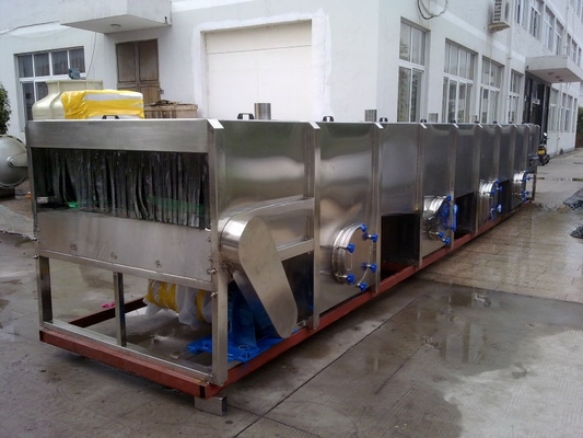 2.2KW túnel de enfriamiento para la pasteurización y refrigeración de las latas de mermelada de frutas en el procesamiento de jugos