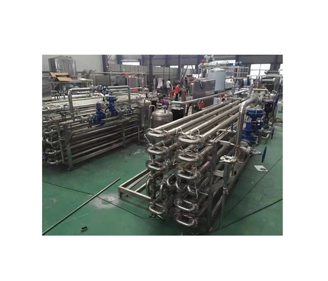 Máquina de pasteurización por tubo en tubo para pasta de tomate a temperatura de entrada de 20-30 °C