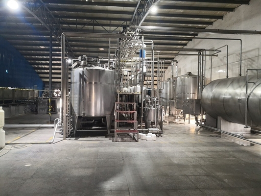 Máquina de producción de leche de soja PLC Línea de procesamiento de leche con sabor con acero inoxidable 304/316L