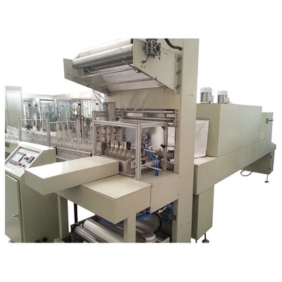 Máquina semiautomática para envolver botellas de aceite con túnel de contracción térmica y tipo de película PE