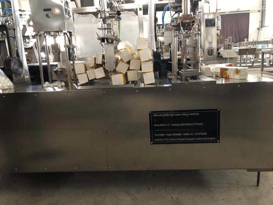 Máquina de llenado de cartón superior de 500 b/h para almacenamiento a temperatura normal