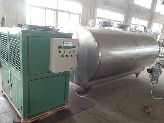 Diseño del tanque de refrigeración de leche de acero inoxidable sanitario horizontal de 5000L para procesamiento de leche