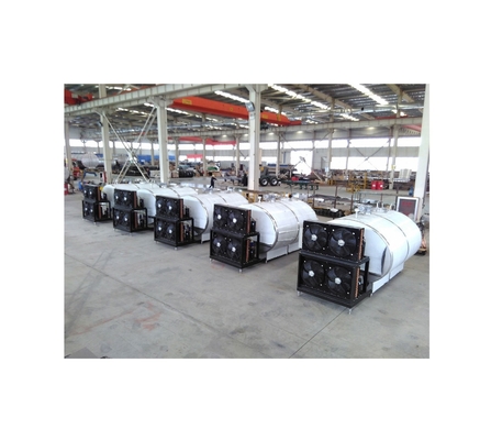 Tanque de recolección de leche cruda de 500 kg de una planta lechera con sistema de refrigeración por compresor de Copeland