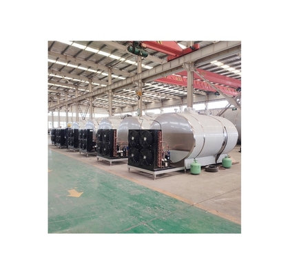 Tanque de recolección de leche cruda de 500 kg de una planta lechera con sistema de refrigeración por compresor de Copeland