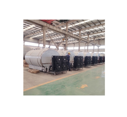 Tanque de recolección de leche cruda de 500 kg de una planta lechera con sistema de refrigeración por compresor de Copeland