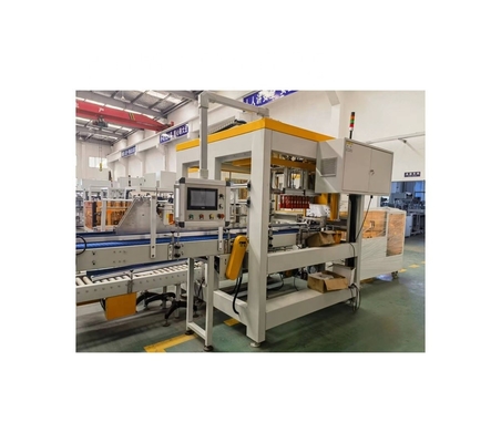 Máquina de embalaje de cartón de carga superior de botellas con accionamiento eléctrico con tecnología de control PLC