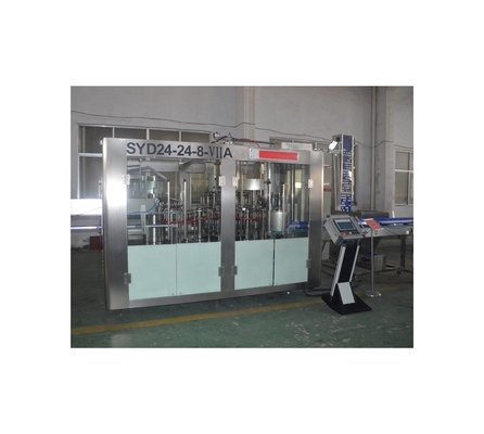 Máquina de llenado de agua mineral 24-24-8 con accionamiento eléctrico Ideal para botellas de tipo de embalaje